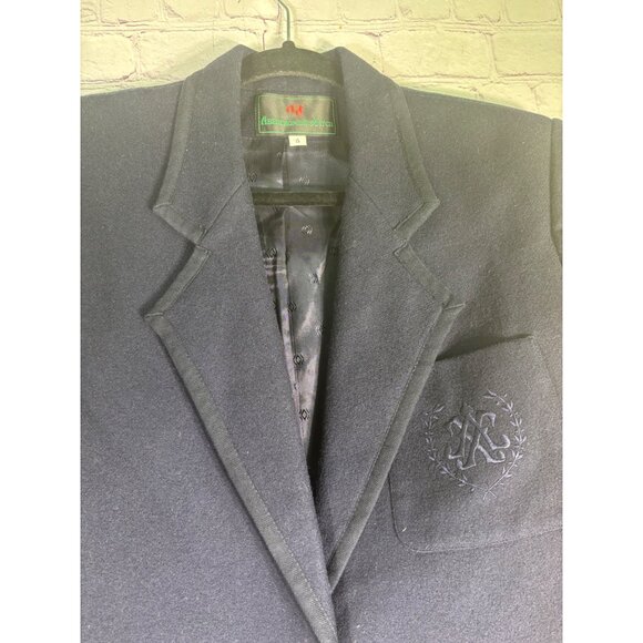 Abercrombie And Fitch Womens Vintage Wool Navy Blazer With Engraved Button And P - Picture 12 of 15